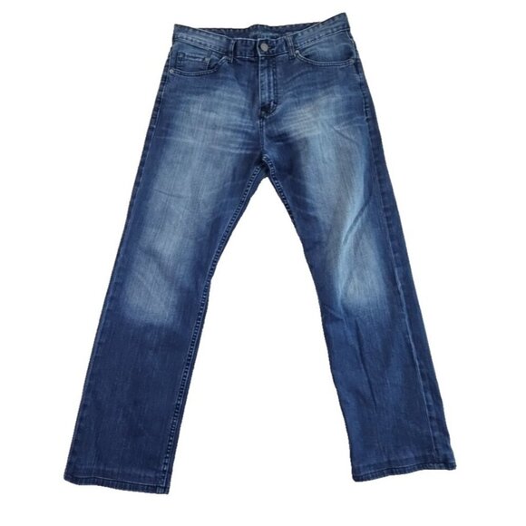 Calvin Klein Jeans Men's W33 L32 Blue Relaxed Straight Loose Medium Wash EUC - Picture 1 of 16